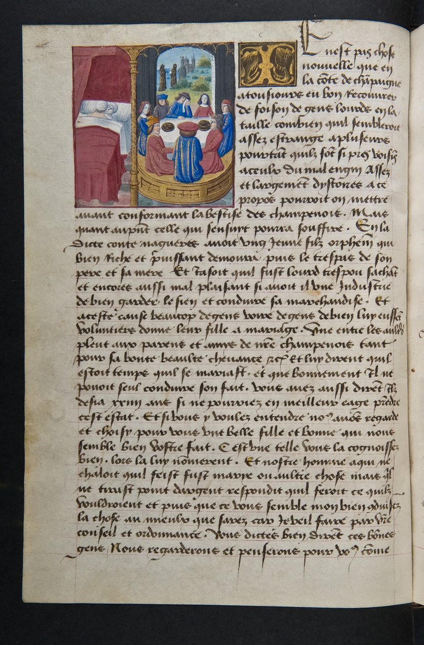 Pagina uit Cent Nouvelles Nouvelles, c.1461-62 door French School