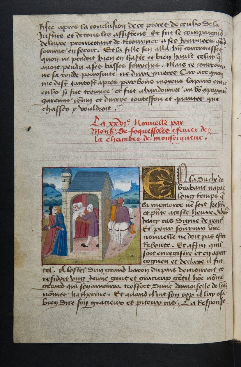 Pagina uit Cent Nouvelles Nouvelles, c.1461-62 door French School