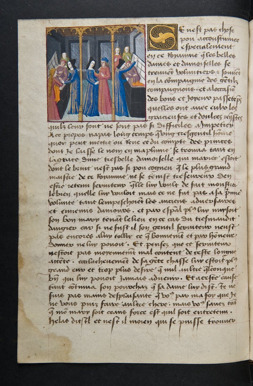 Pagina uit Cent Nouvelles Nouvelles, c.1461-62 door French School