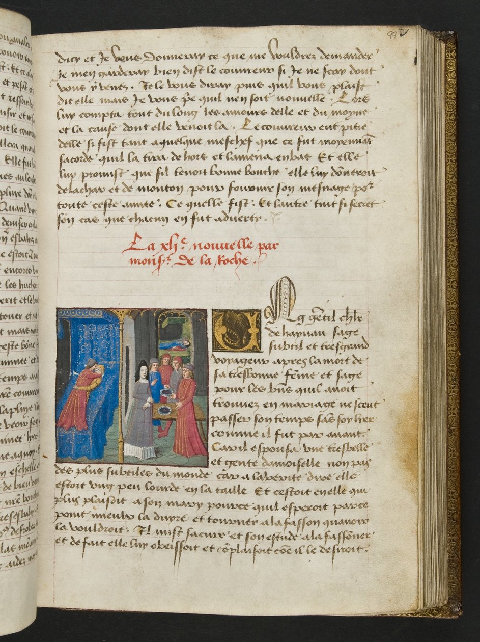 Pagina uit Cent Nouvelles Nouvelles, c.1461-62 door French School