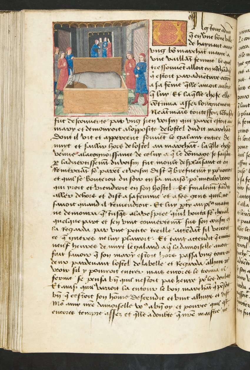 Pagina uit Cent Nouvelles Nouvelles, c.1461-62 door French School