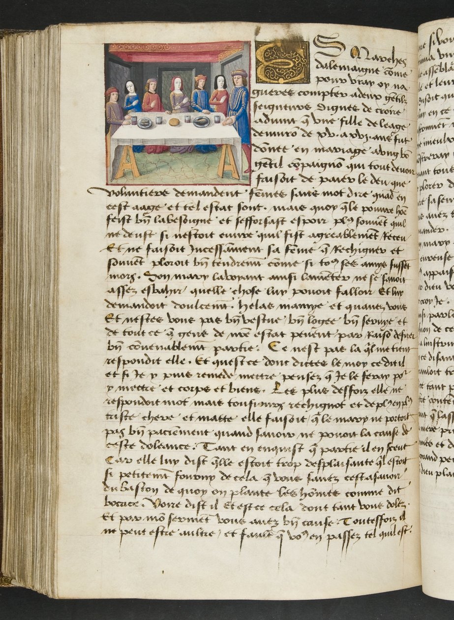 Pagina uit Cent Nouvelles Nouvelles, c.1461-62 door French School