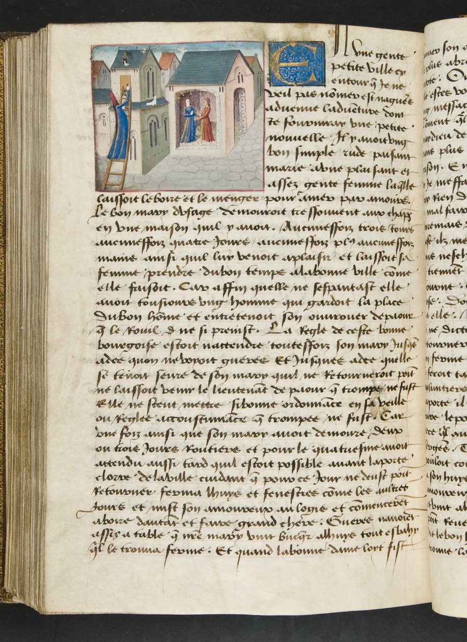 Pagina uit Cent Nouvelles Nouvelles, c.1461-62 door French School