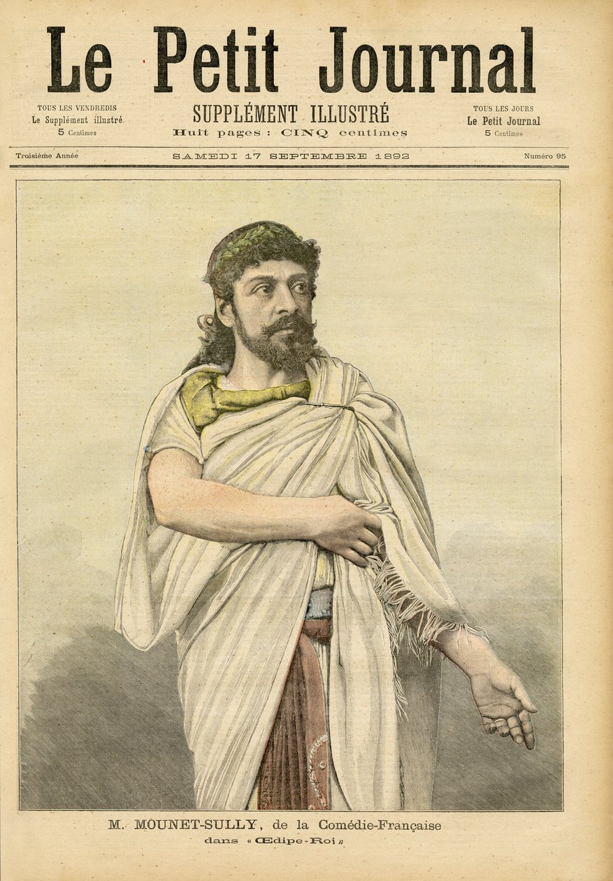 M. Mounet-Sully in Oedipus Rex bij de Comédie-Française, voorpagina van 