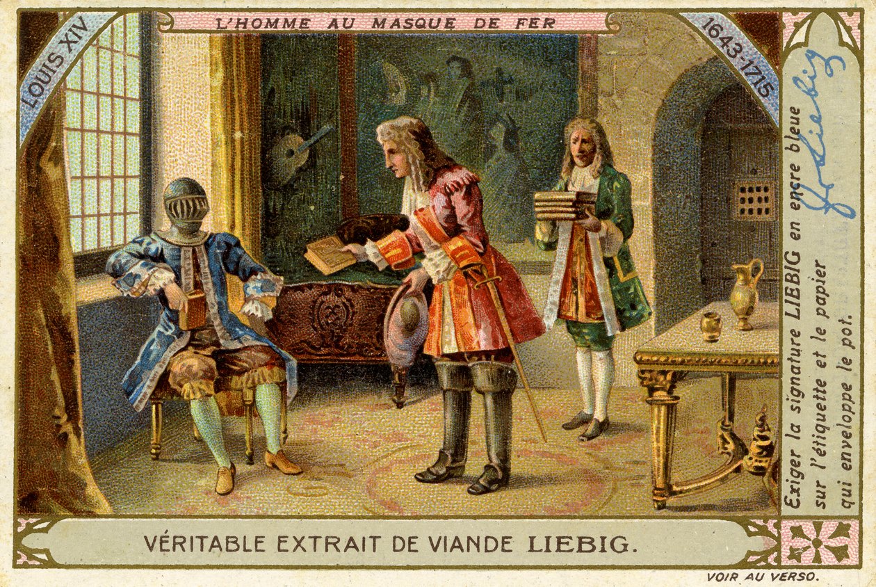 Man met het ijzeren masker, Regeerperiode van Lodewijk XIV, Liebig-kaart door French School