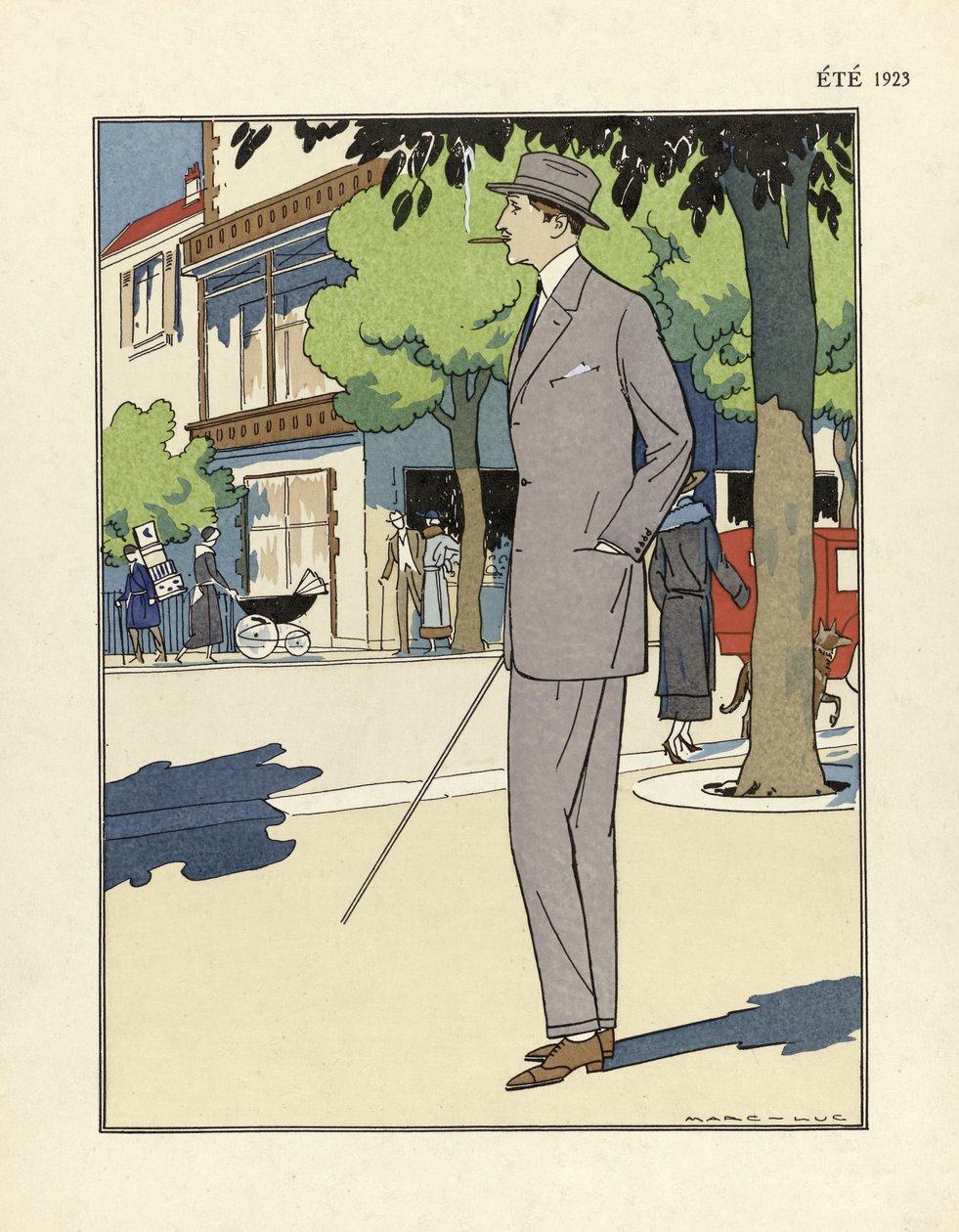 Mans Pak, door Marc-Luc, pub. 1923 door French School