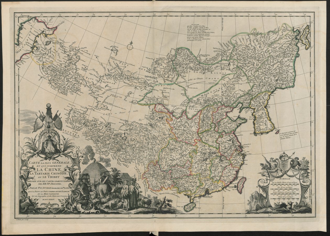 Kaart van China door French School
