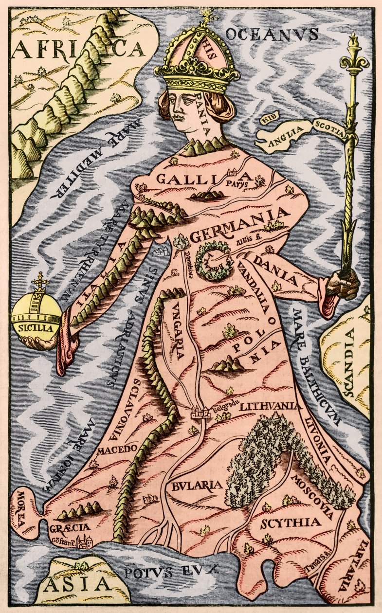 Kaart van Europa, illustratie uit Le Magasin Pittoresque, 1849 door French School