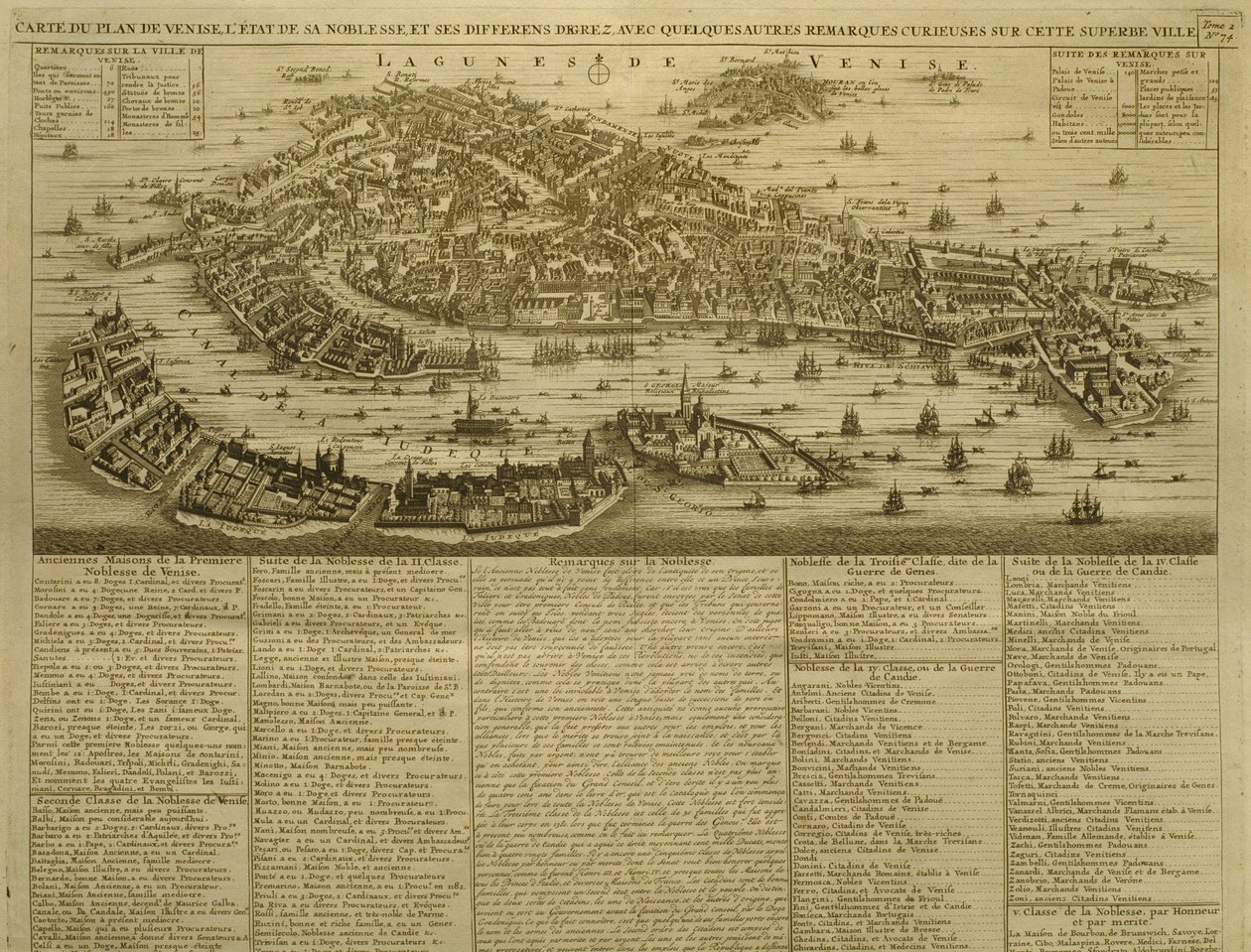 Kaart van Venetië, gepubliceerd door H. Chatelain in Amsterdam, 1728 door French School