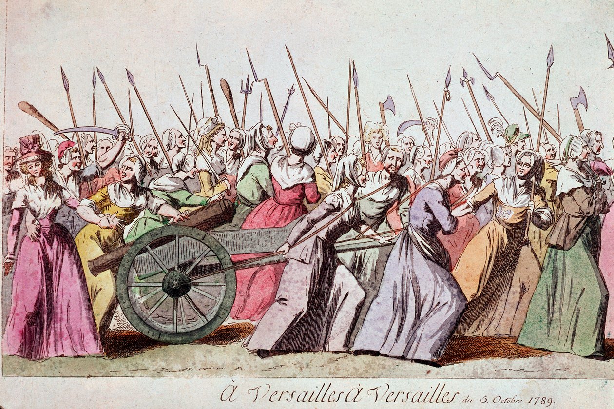 Mars van de Vrouwen naar Versailles, Parijs, 5 oktober 1789 door French School