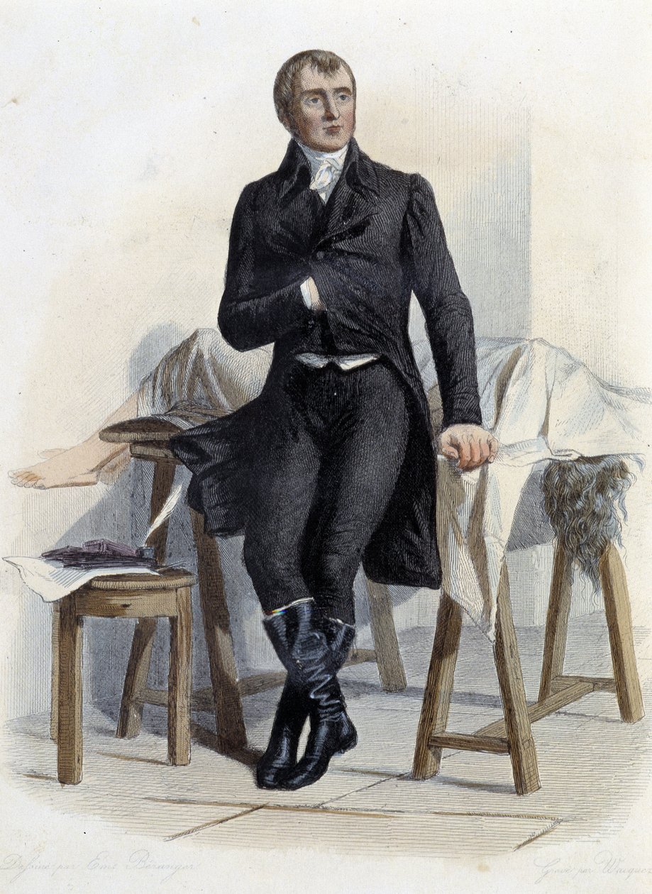 Marie Francois Xavier Bichat (1771-1802), Franse medische bioloog en fysioloog - in "Le Plutarque francais", door Mennechet, Parijs door French School