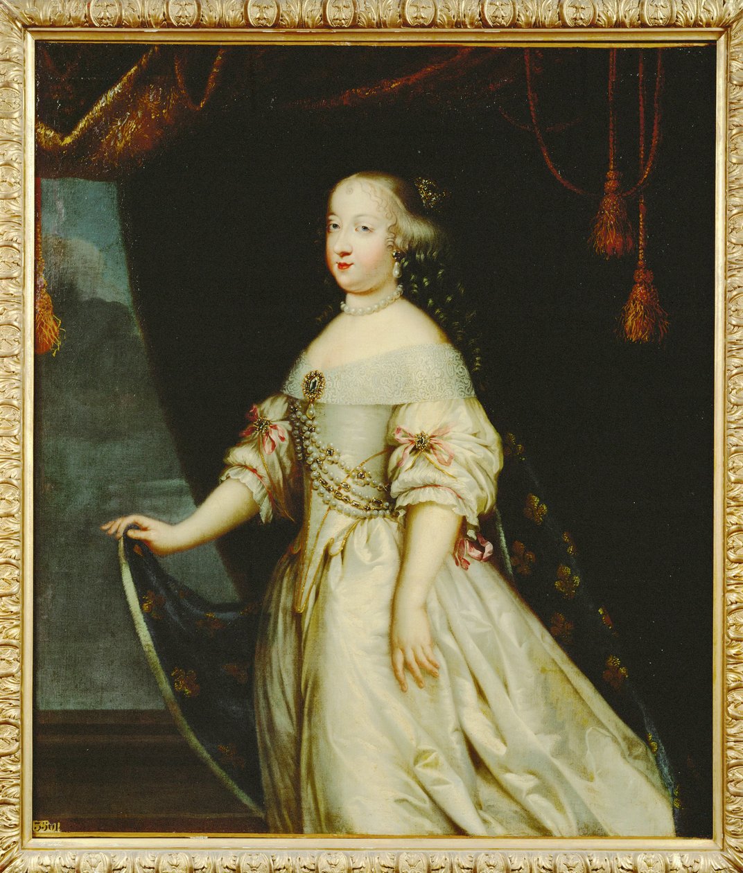Marie-Theresia van Oostenrijk, koningin van Frankrijk ... (schilderij op doek) door French School