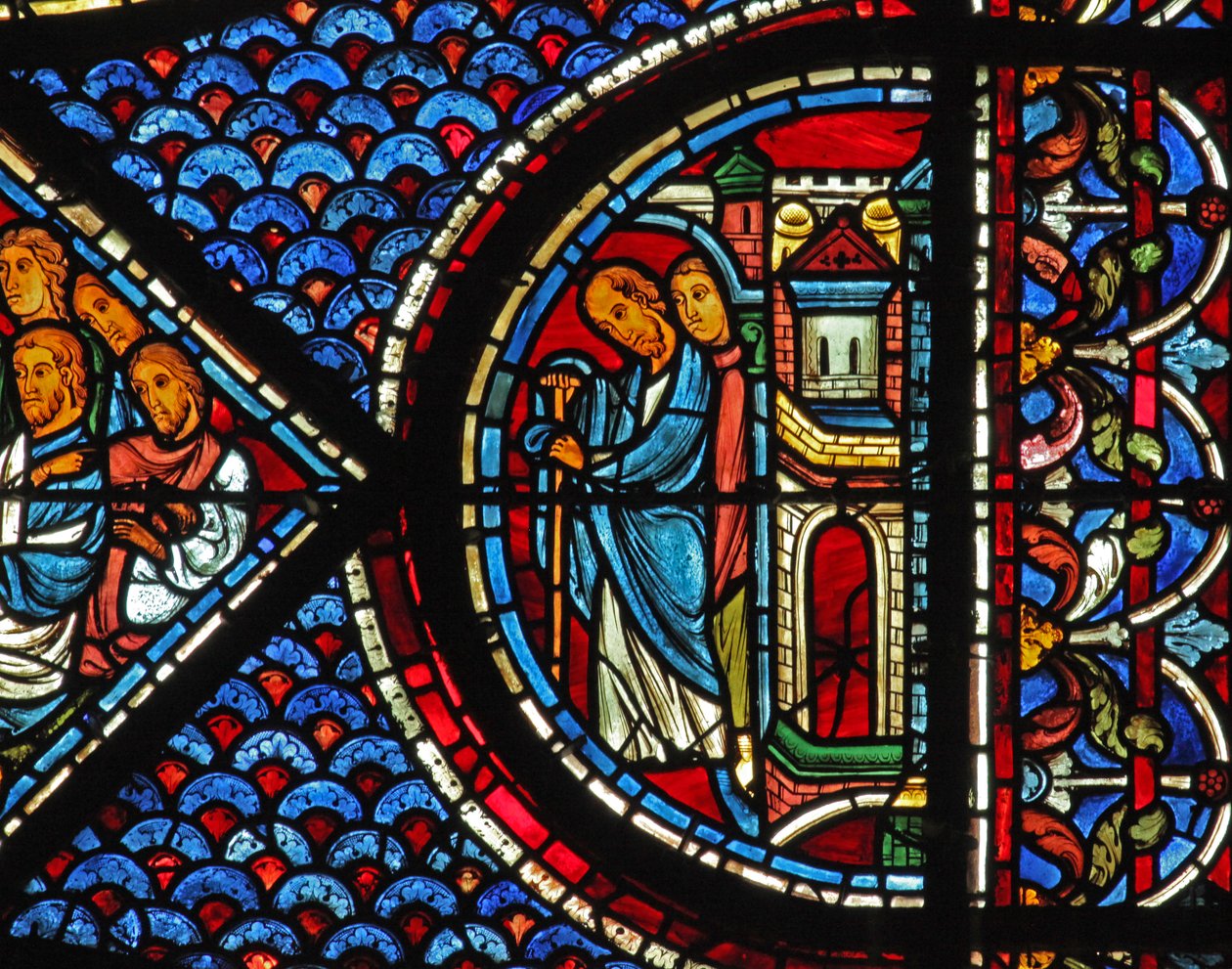 Het Maria Magdalena-raam: Bisschop Maximin - broer van Maria Magdalena door French School
