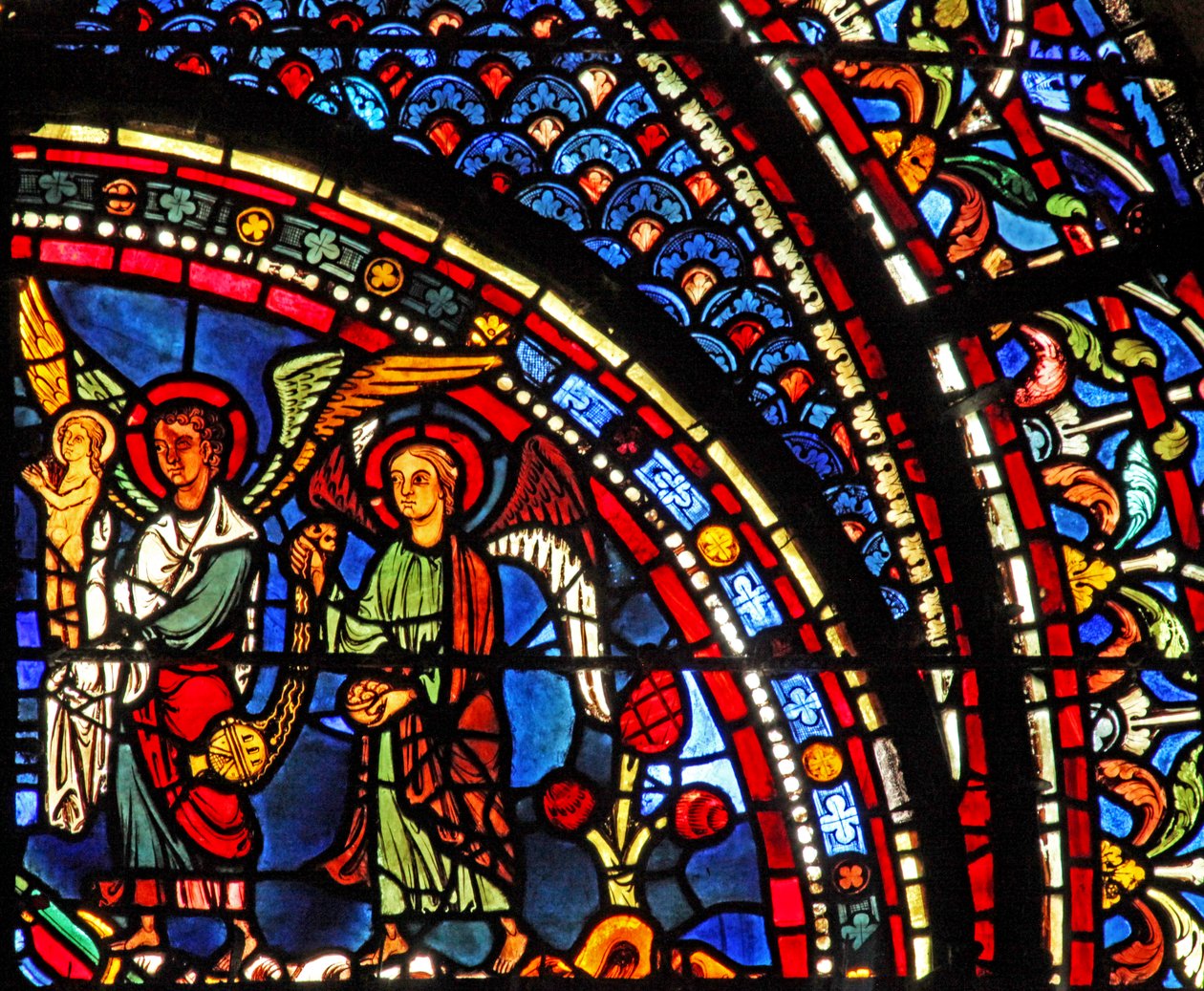 Het Maria Magdalena-raam: de ziel van Maria Magdalena wordt gezegend door French School