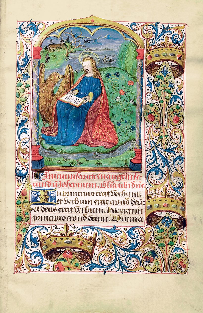 Maria Magdalena in de wildernis, illustratie uit "Getijdenboek, Gebruik van Langres", c.1500 door French School