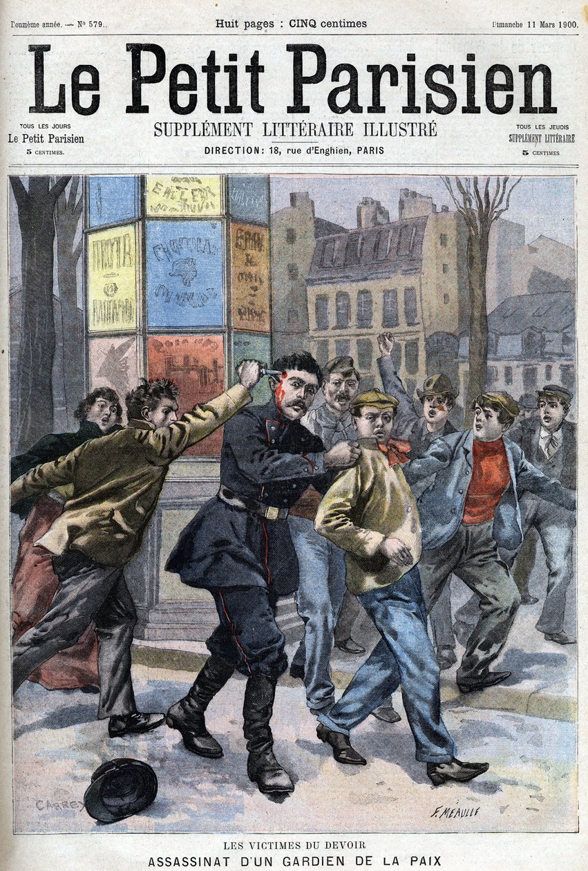 Moord op een vredeshandhaver in Parijs, rue Vergniaud in 1900 - in 
