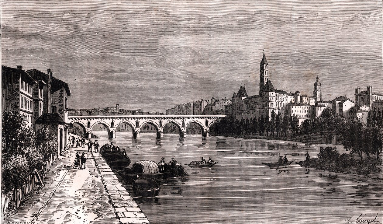 Montauban - Languedoc-Roussillon-Midi-Pyrénées - gravure in 