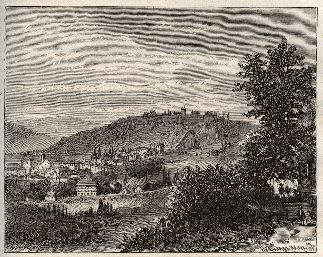Montmedy - Meuse, in de regio Lorraine - gravure in 
