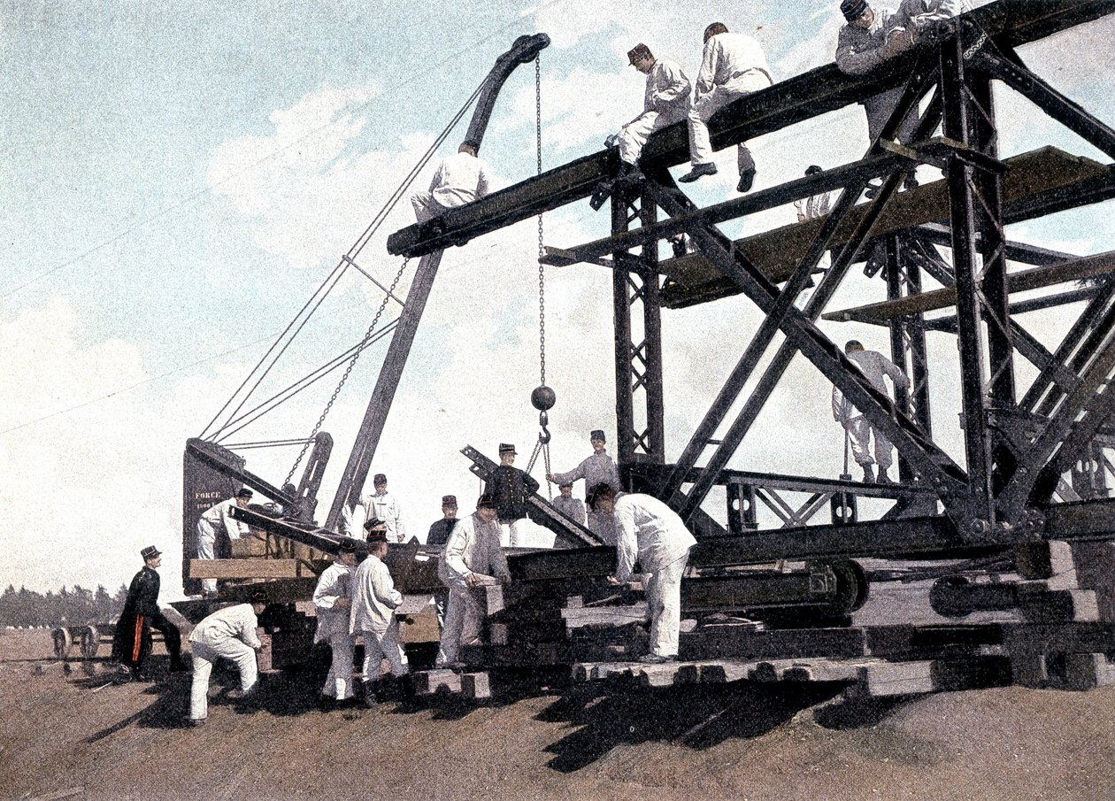 Montage van een spoorbrug - in 