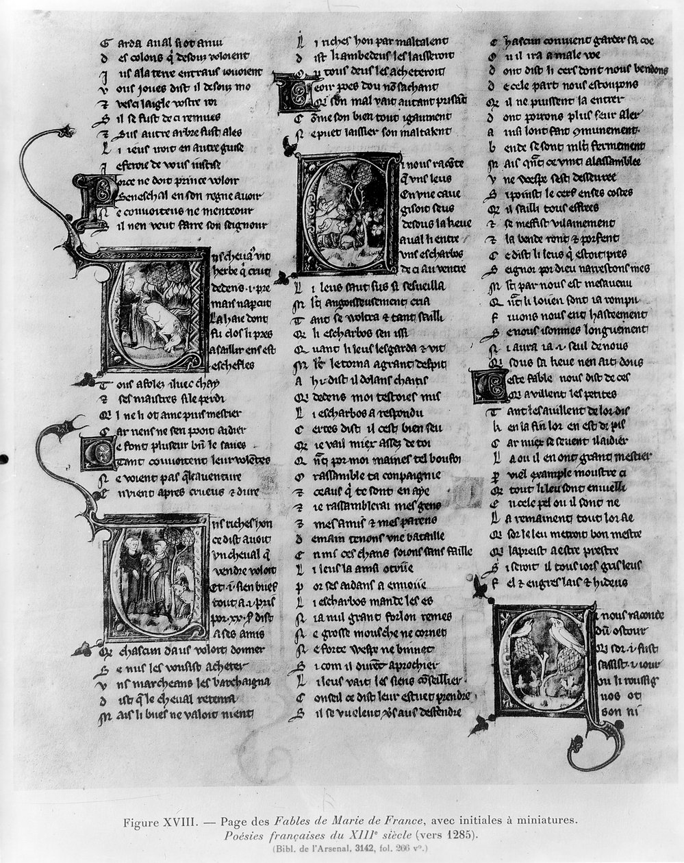 Fabels door Marie de France (fl.12e eeuw), uit een Anthologie van Franse Gedichten, ca.1280-90 door French School