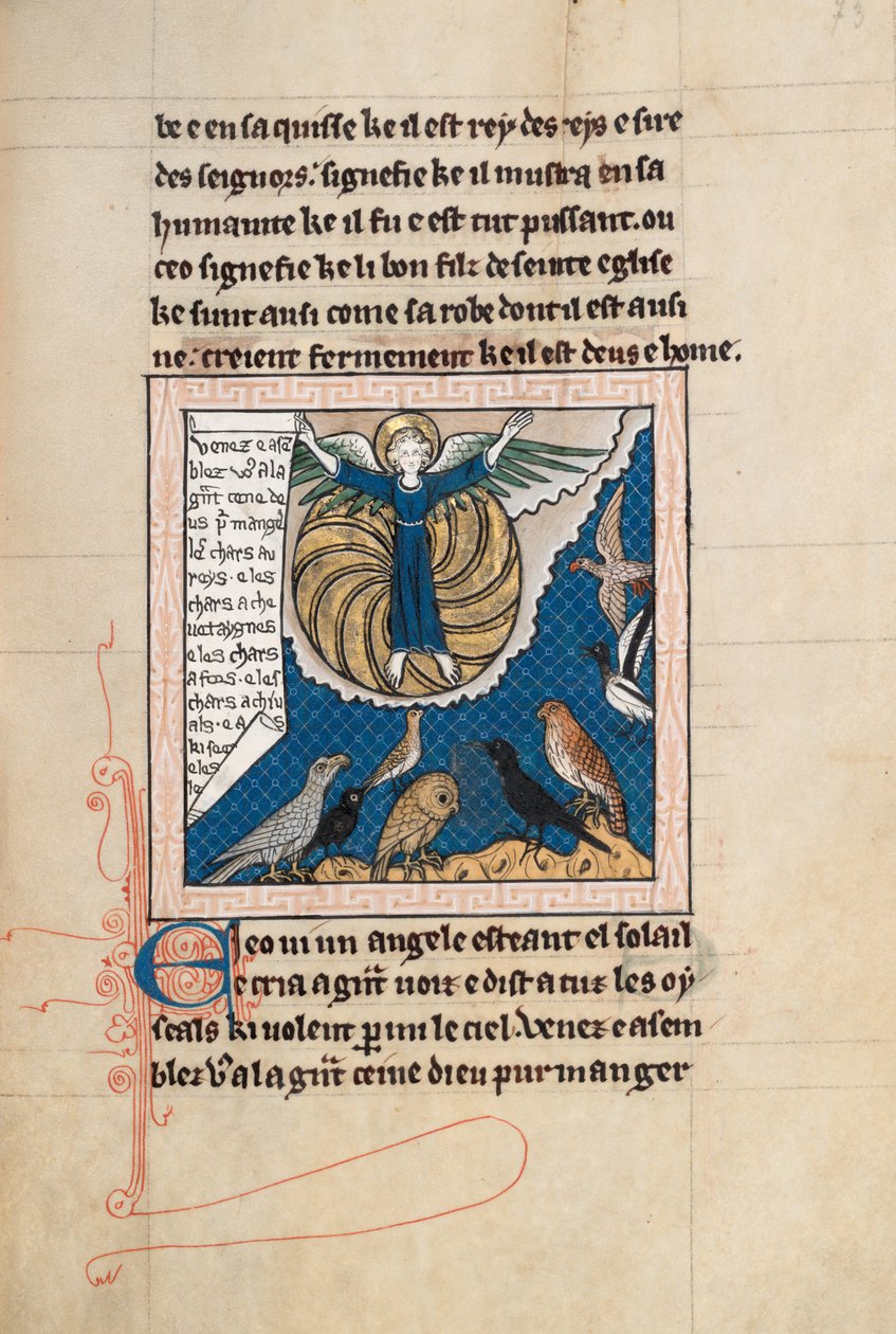 Ms65 f73r, Commentaar op de Apocalyps van St. Jan, eind 13e eeuw door French School
