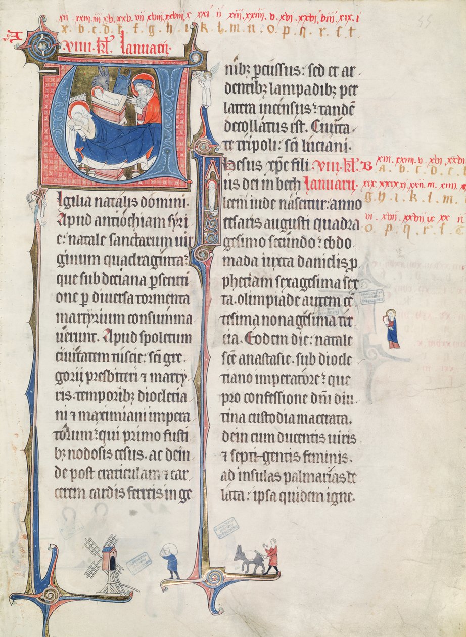 Ms.838 fol.55 Geïllustreerde initialen 
