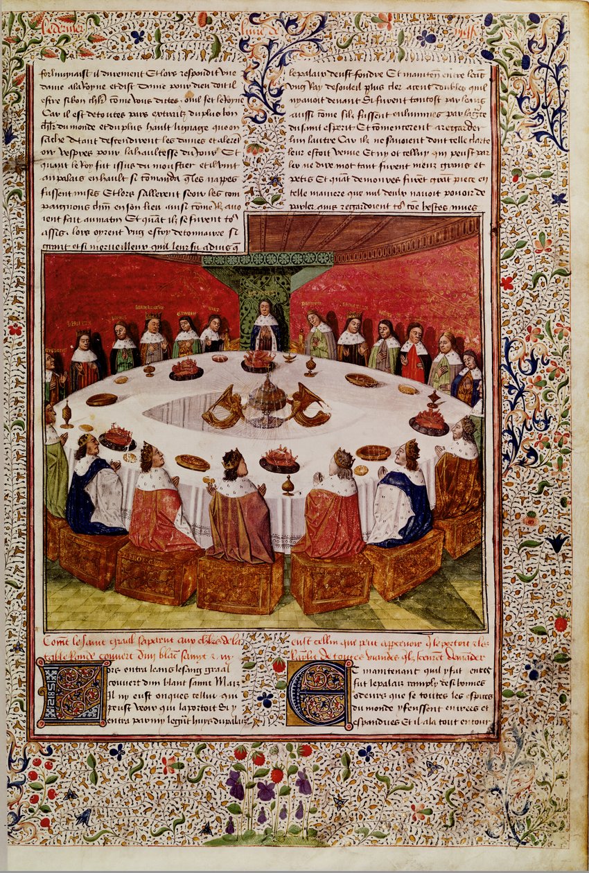 Verschijning van de Heilige Graal, uit de Queste del Saint Graal, c.1470 door French School