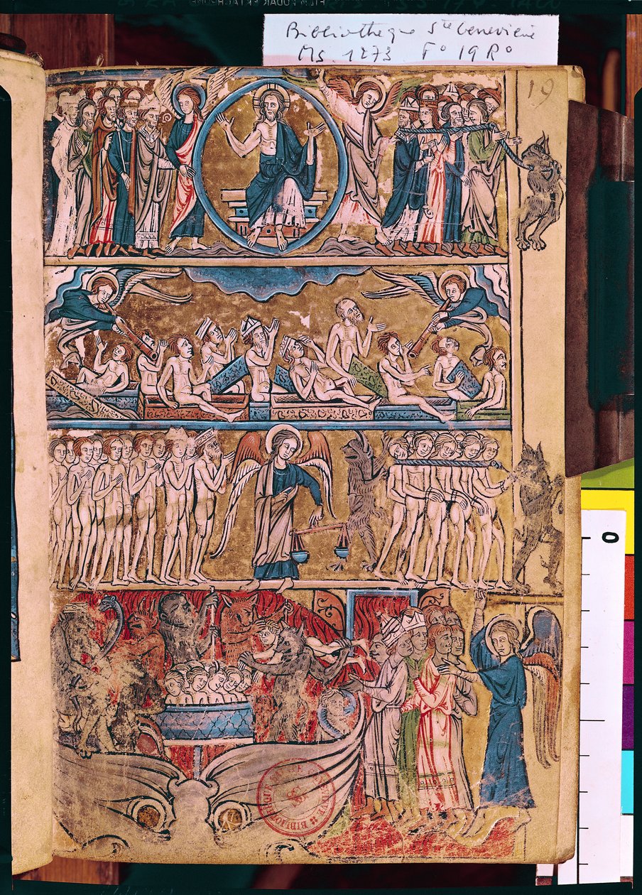 Het Laatste Oordeel, uit een Psalter door French School