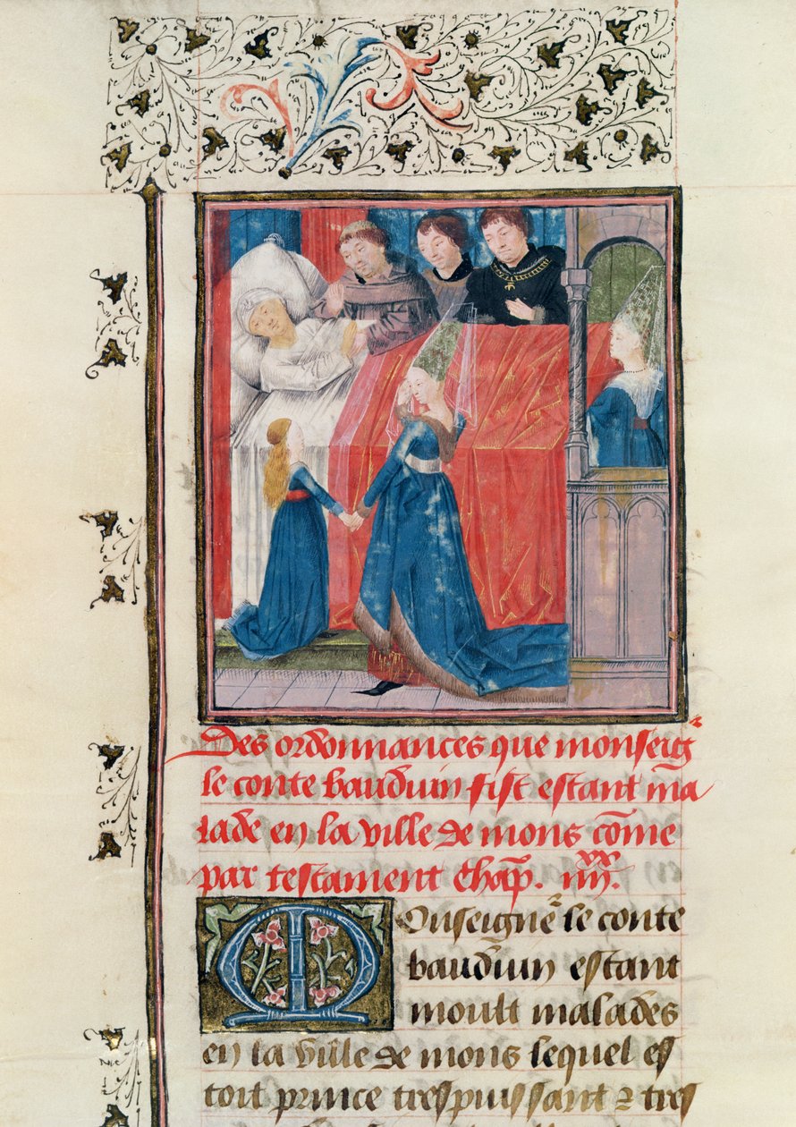 Ms 149 t.3 fol.163 Laatste Ziekte van Graaf Baldwin V van Henegouwen door French School