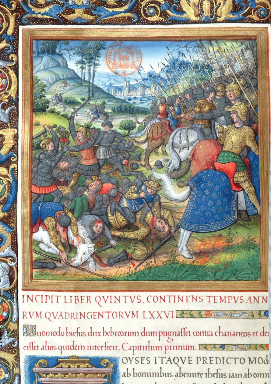 Ms. 1581 f. 154 Illustratie uit Boek VIII (Van de dood van David tot de dood van Achab), Hoofdstuk 1 van de Oudheden van de Joden (Antiquitates Judaicae) door Flavius Josephus - Hoe Salomo, toen hij door French School