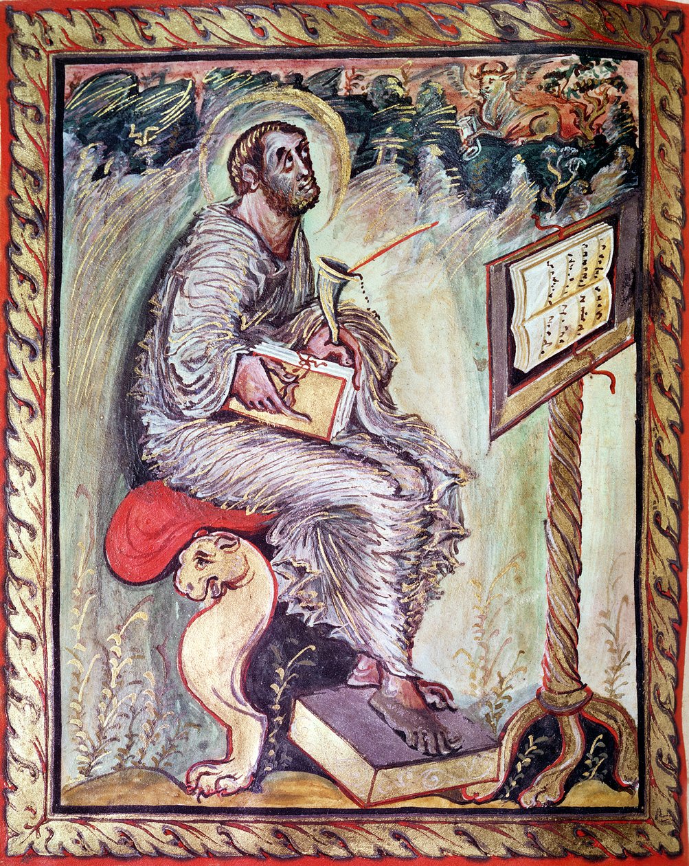 St. Lucas, uit de Ebbo-evangeliën, c.816-835 door French School