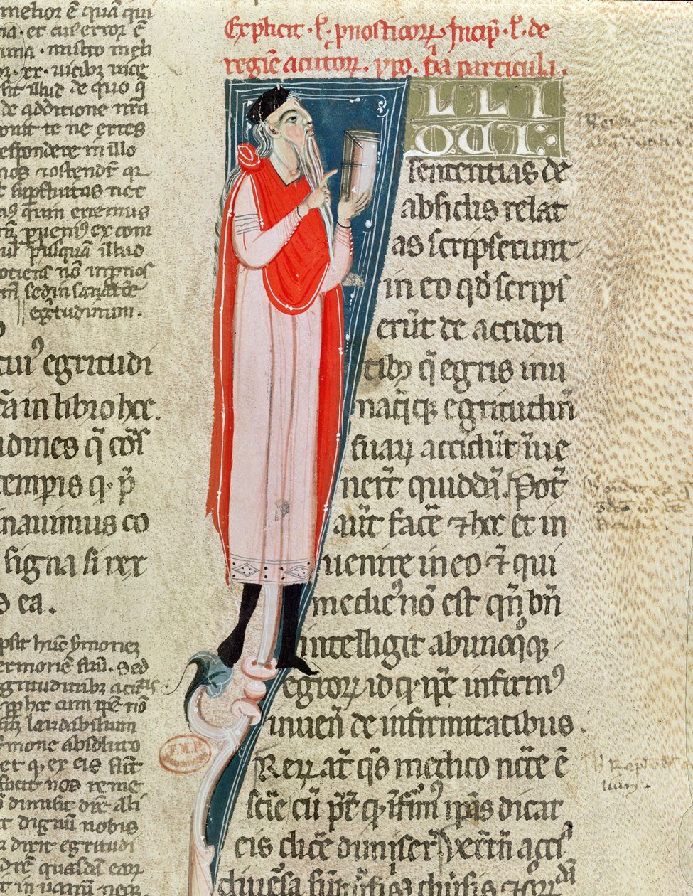 Een dokter die lesgeeft, uit Aforismen van Hippocrates (ca.460-ca.377 v.Chr.) met een commentaar van Claudius Galenus (ca.130-ca.201) door French School