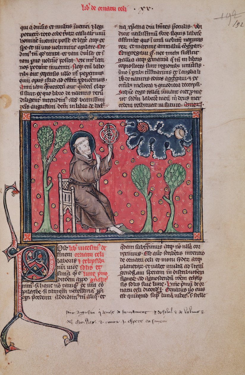 Ms 320 Fol.192 De Hemelen, uit De Natura rerum door Thomas van Cantimpre (1201-72) door French School