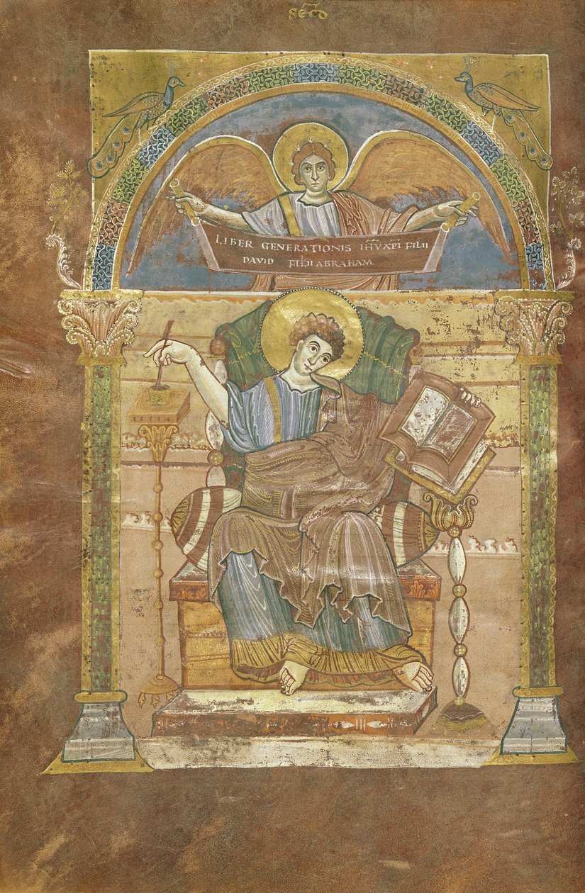 St. Matteüs, uit het evangelie van St. Riquier door French School