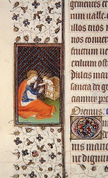 Maagd en Kind, detail uit een Frans Getijdenboek, c.1445-50 door French School
