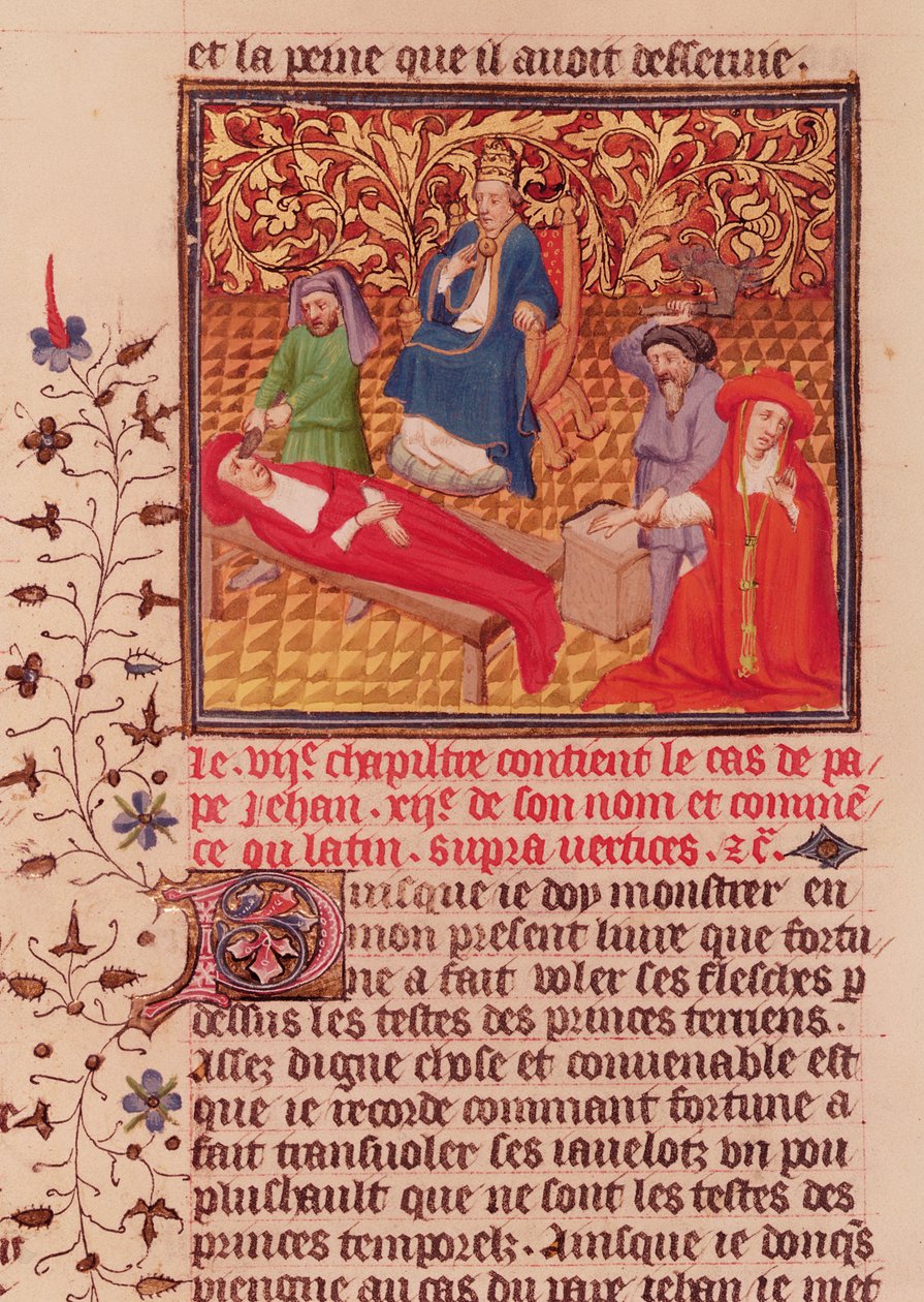 Ms Fr.226 fol.253v. Paus Johannes XII straft zijn vijanden na zijn terugkeer naar Rome in 964 door French School