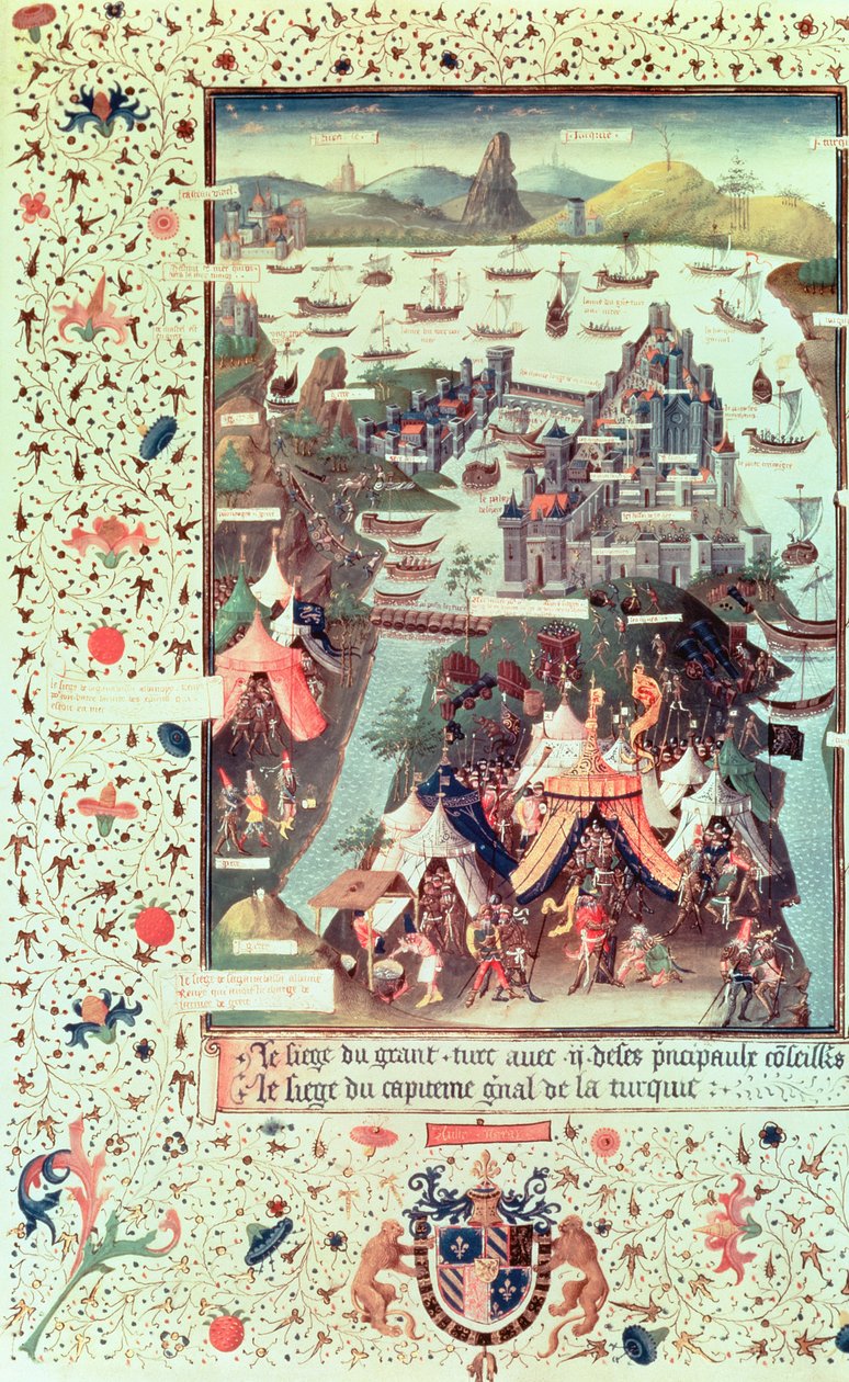 Het Beleg van Constantinopel in 1453, uit Le Voyage d