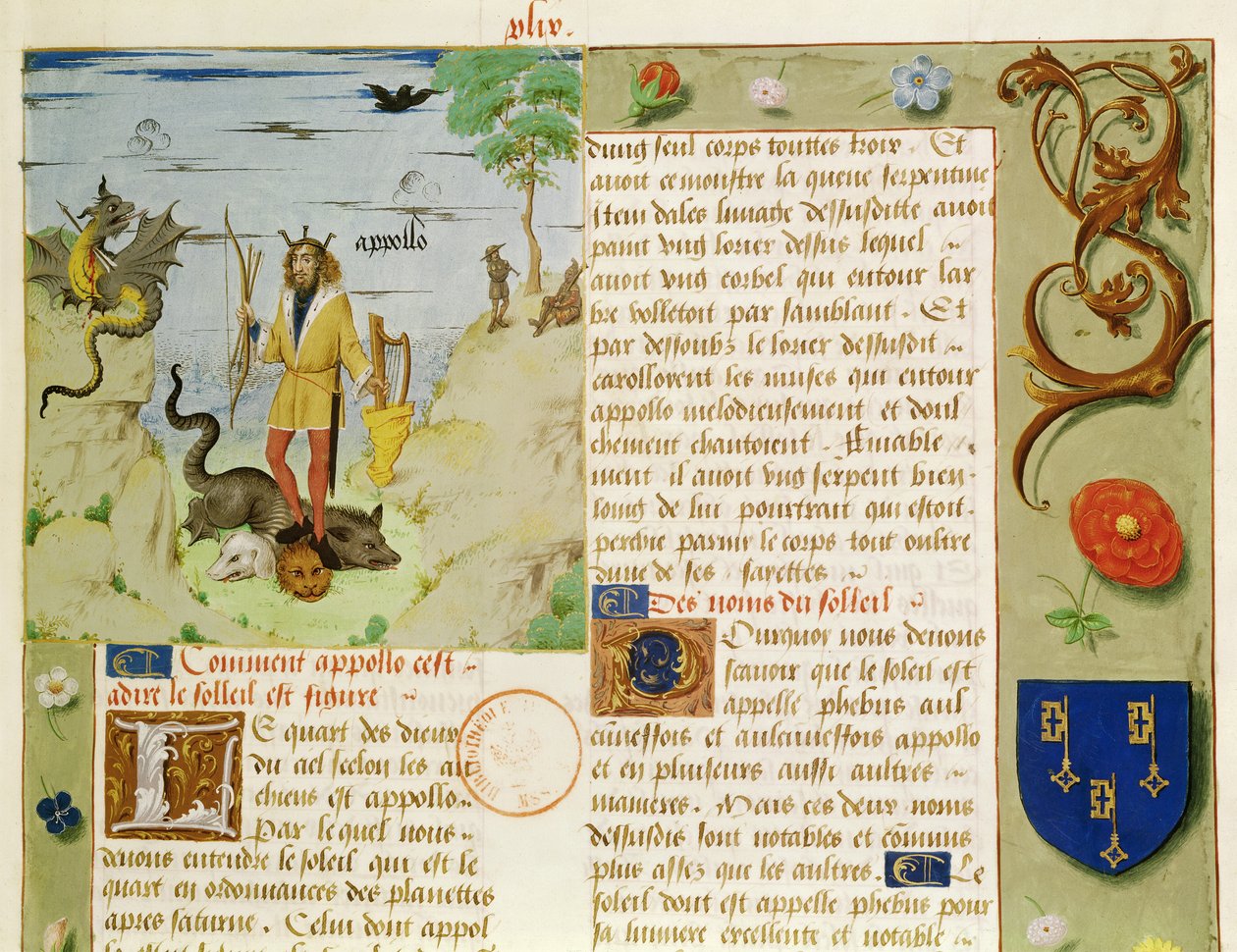 Apollo doodt Python, uit Livre des Eschecs D