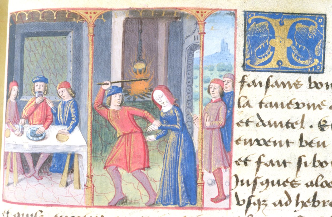 Maaltijd, uit Les Cent Nouvelles Nouvelles, 1462 door French School
