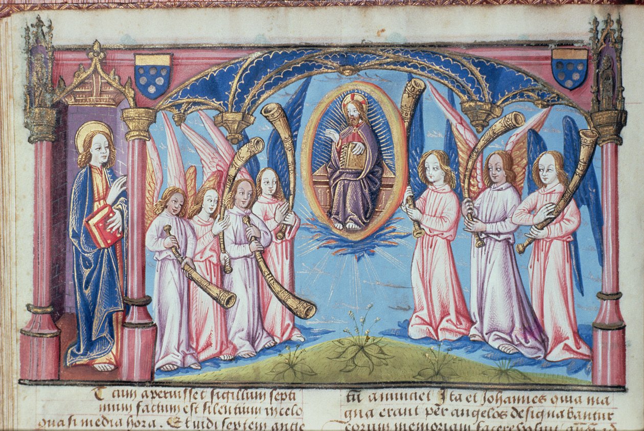 Engelen, uit de Apocoalypsis S. Joannis door French School