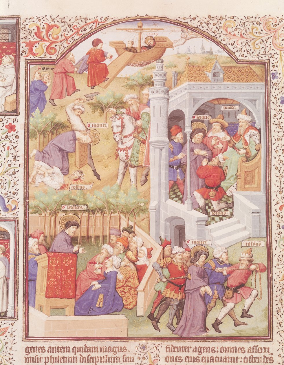 Scènes uit het leven van Sint Jacobus de Meerdere (gest.44) uit het Brevier van de Hertog van Bedford, ca.1424-35 door French School