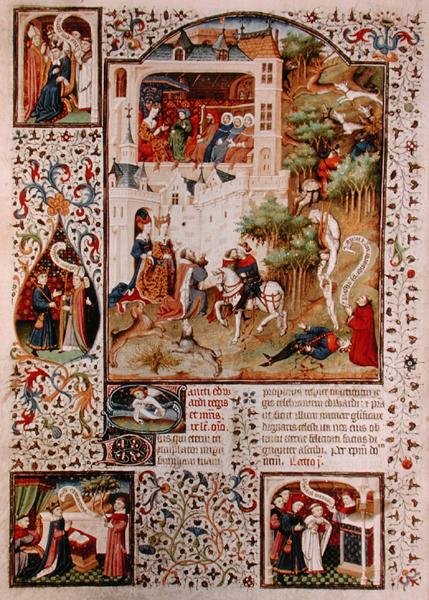 Ms Lat 17294 De dood van St. Edward de Belijder (1003-66) uit het Brevier van de Hertog van Bedford, c.1424-1435 door French School