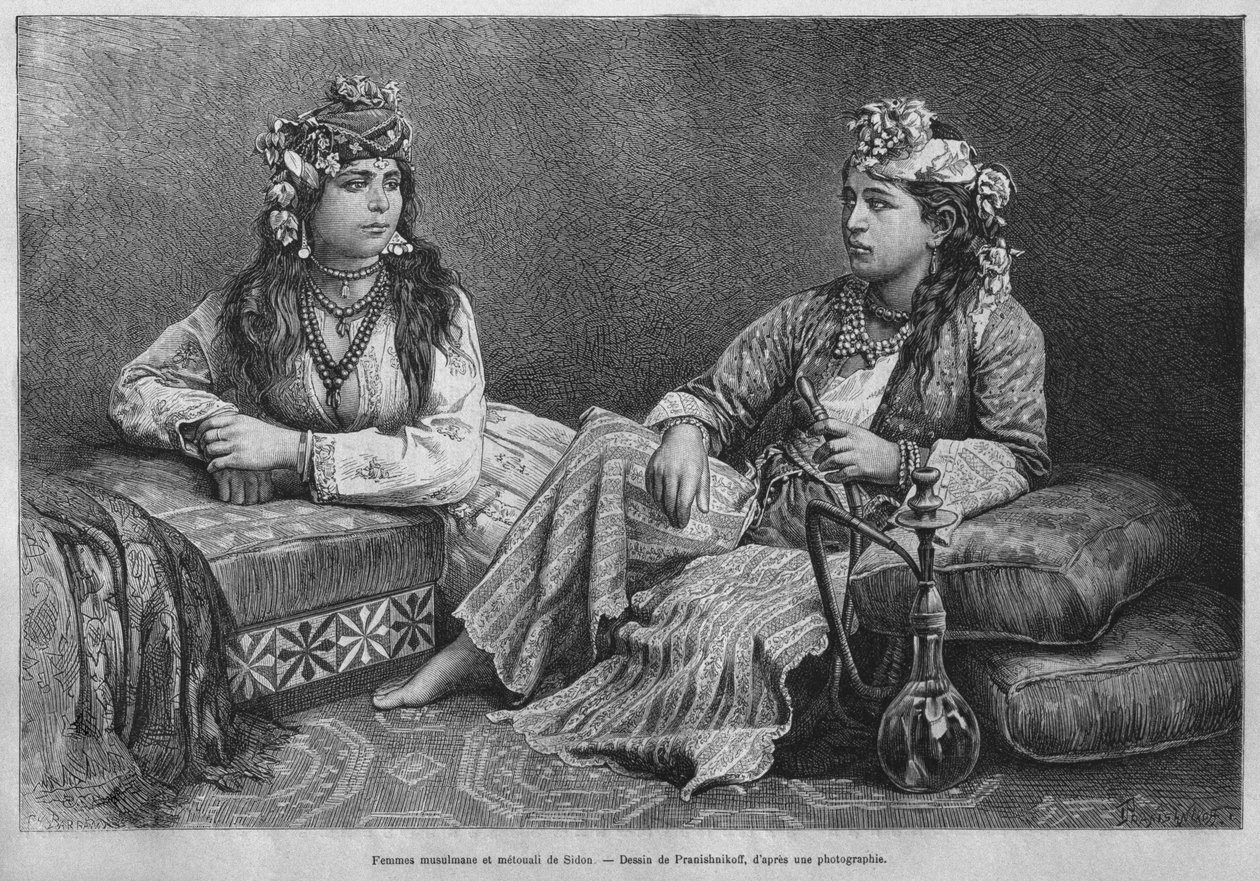 Moslimvrouwen van Sidon, uit La Syrie d