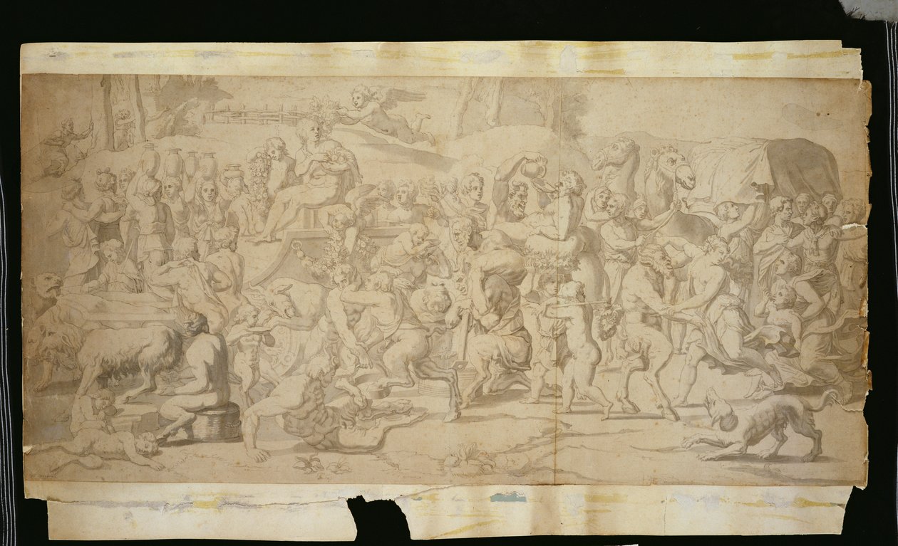 Mythologische Scene met Satyrs door French School
