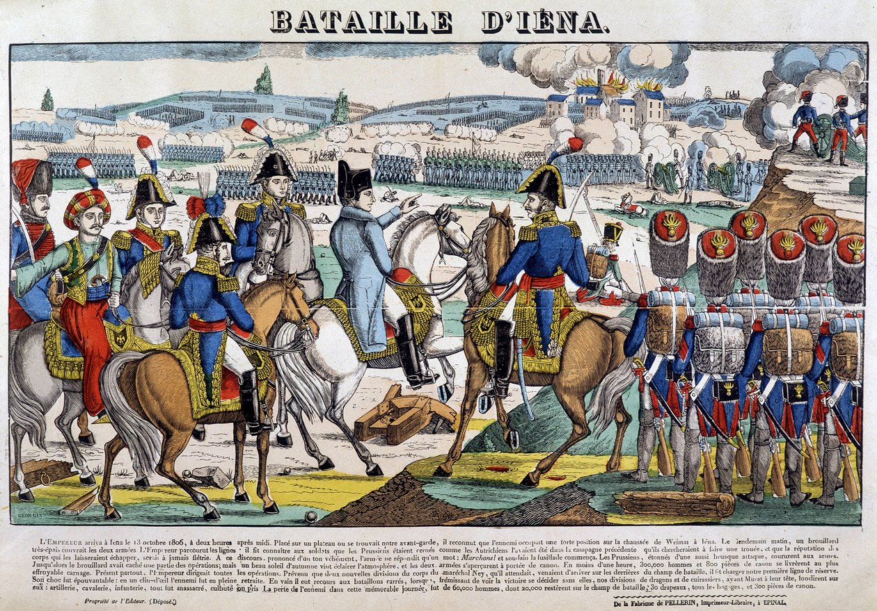 Napoleon bij de Slag bij Jena (13/10/1806) - afbeelding van Epinal door French School