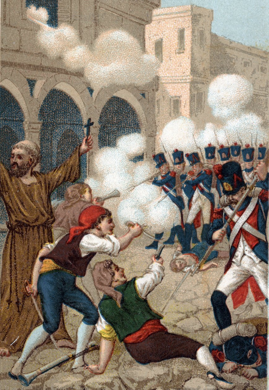 Napoleontische Oorlogen: Het beleg van Zaragoza (15 juni - 14 augustus) door French School