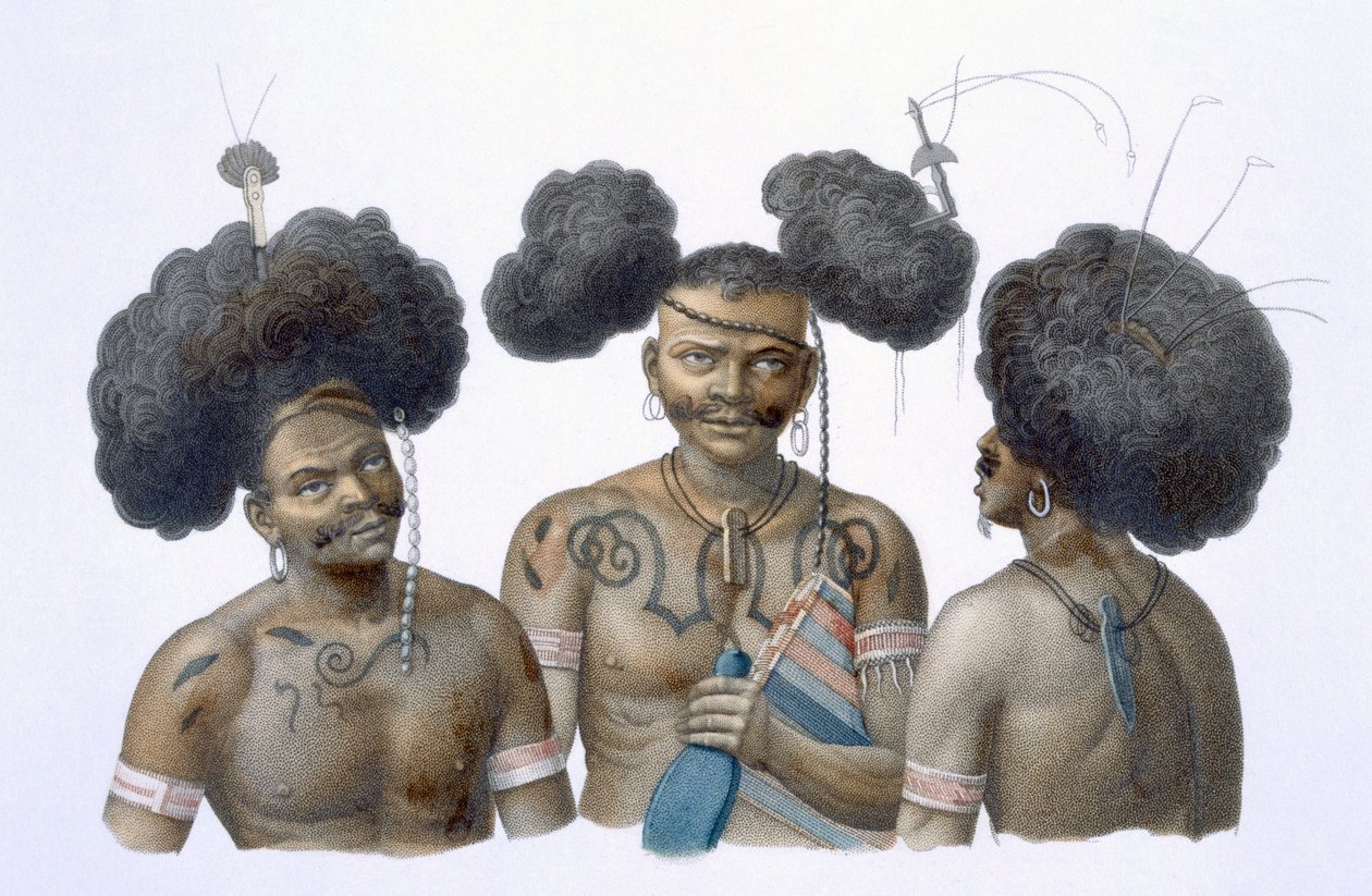 Inboorlingen van Nieuw-Guinea, 1826 door French School