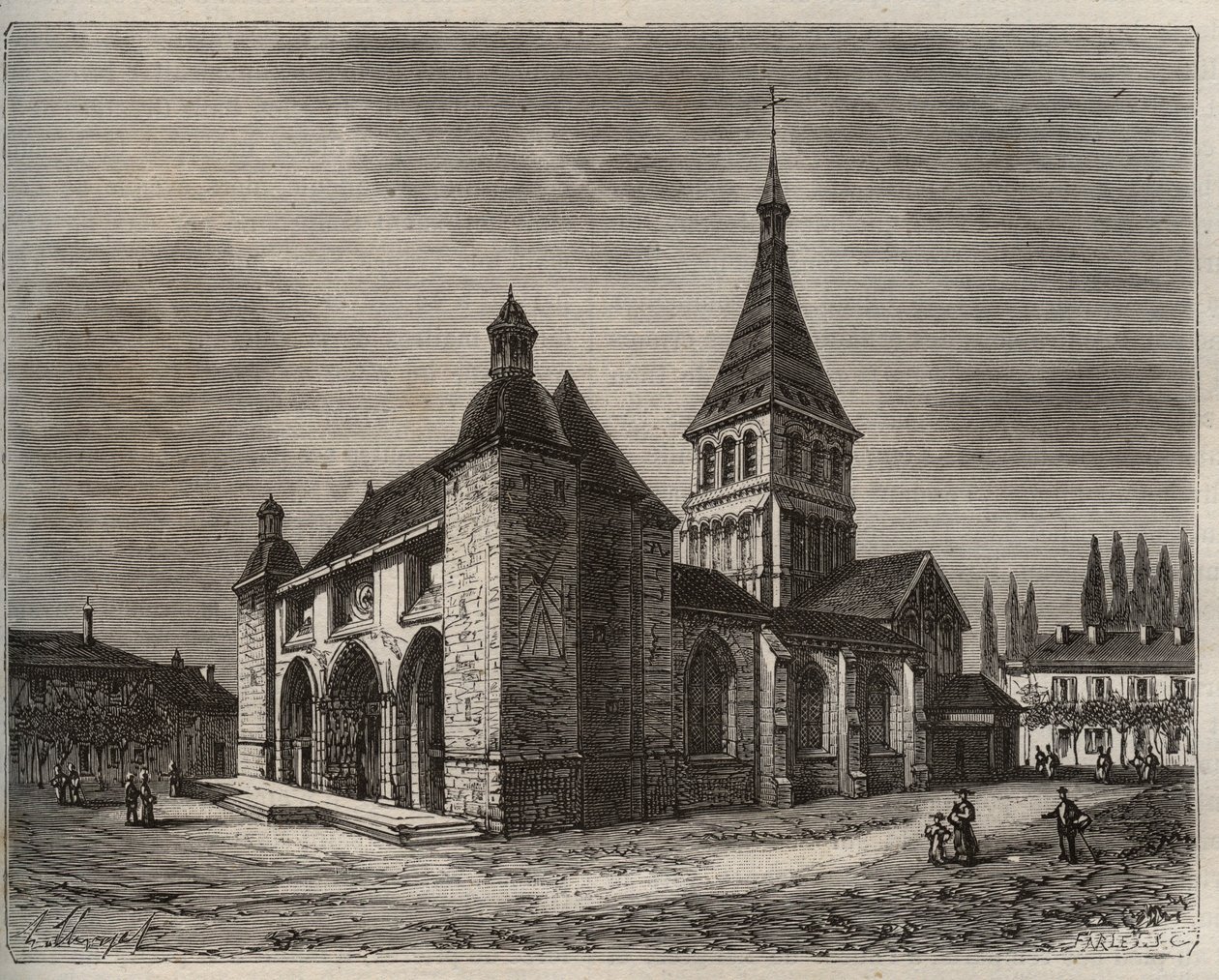 Notre Dame de Wassy - Haute-Marne in de regio Champagne-Ardenne - gravure in 