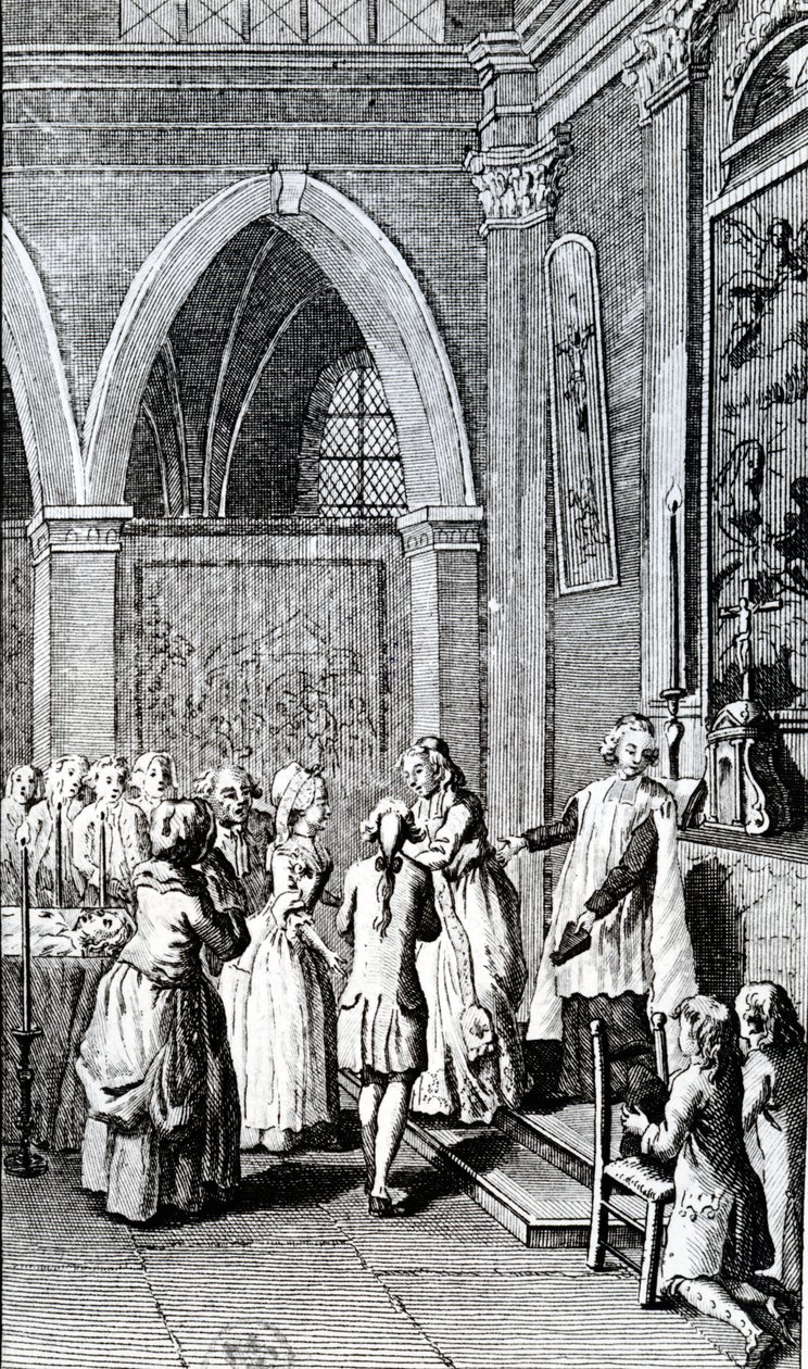 Gehoorzaamheid, illustratie uit La Vie de Mon Pere door Restif de la Bretonne door French School