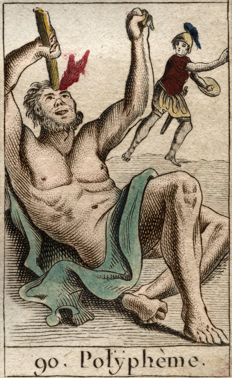 Odysseus (of Ulysses) verblindt de cycloop Polyphemus, uit 